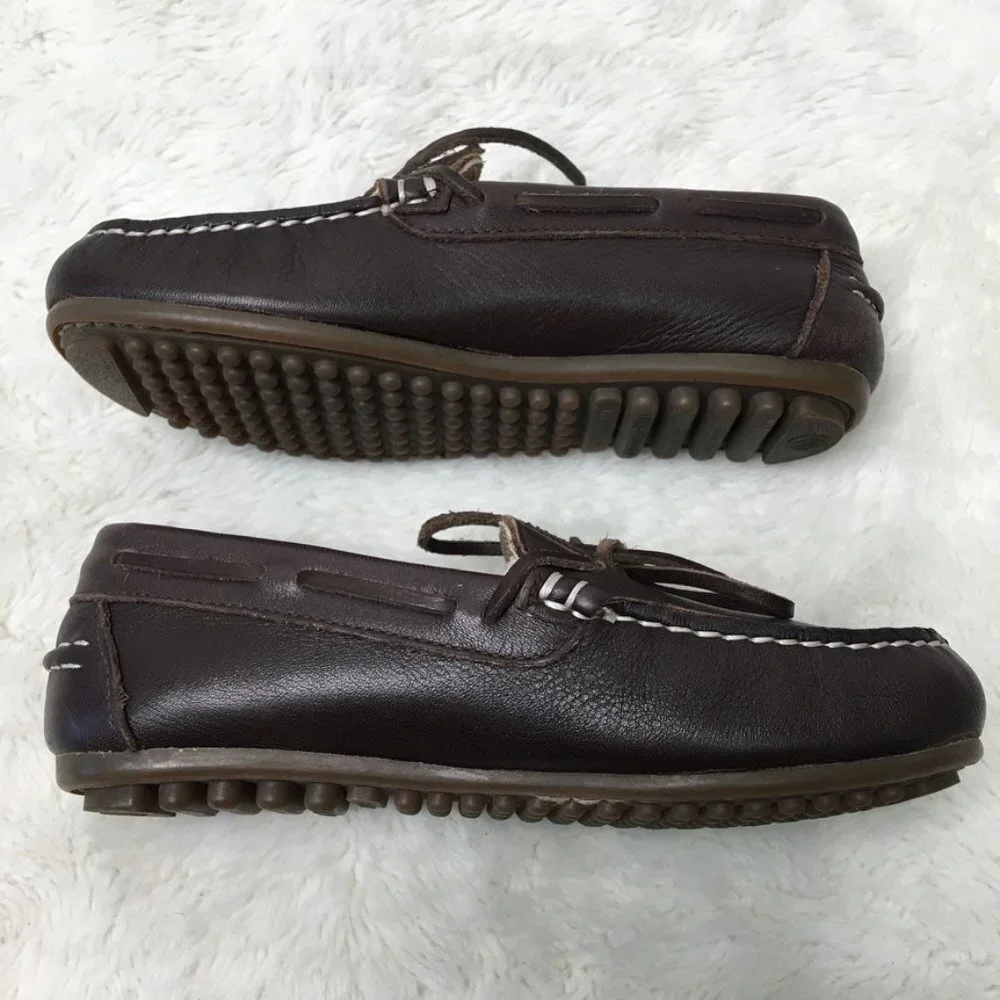 Nanos Toddler Boys Brown Leather Slip On Moccasins Shoes Size 30 / 12.5 US